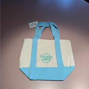 NWT Viral Trader Joe’s Pastel Blue & Green Mini Tote Bag